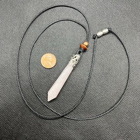 Rose Quartz Necklace Handcrafted - Picture 4 of 4